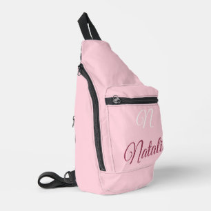 Sac À Bandoulière Couleur rose pastel monogrammée