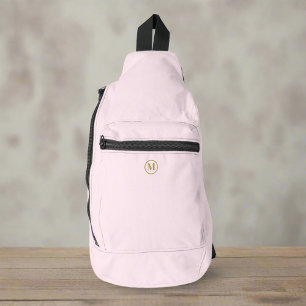 Sac À Bandoulière Coutume Or Initial L Girl Nettoyé rose pâle