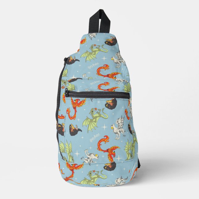 Sac À Bandoulière Créatures Magiques Motif Vintage (Recto)