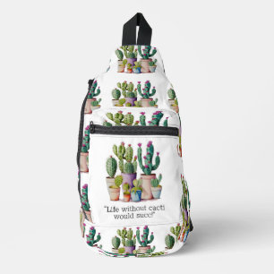 Sac À Bandoulière Cute aquarelle cactus succulents dans les pots