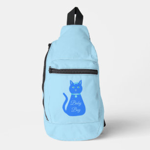 Sac À Bandoulière Cute Blue Baby Boy Chat Personnalisé