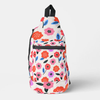 Sac À Bandoulière Dessin de fleurs à la main motif