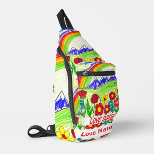 Sac À Bandoulière Dessin naturel coloré pour les amoureux de la natu