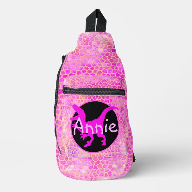 Sac À Bandoulière Dinosaure en or personnalisé (Recto)