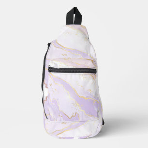 Sac À Bandoulière Douce Pourpre Aquarelle Éclaboussure d'Or Élégante