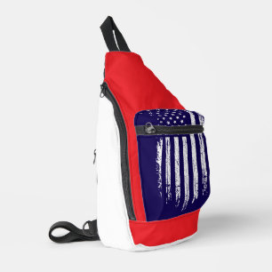 Sac À Bandoulière Drapeau américain grunge