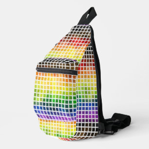 Sac À Bandoulière Drapeau de fierté gay arc-en-ciel coloré à carreau