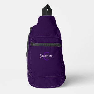 Sac À Bandoulière Élégant Type de script Initiales et nom Violet pro