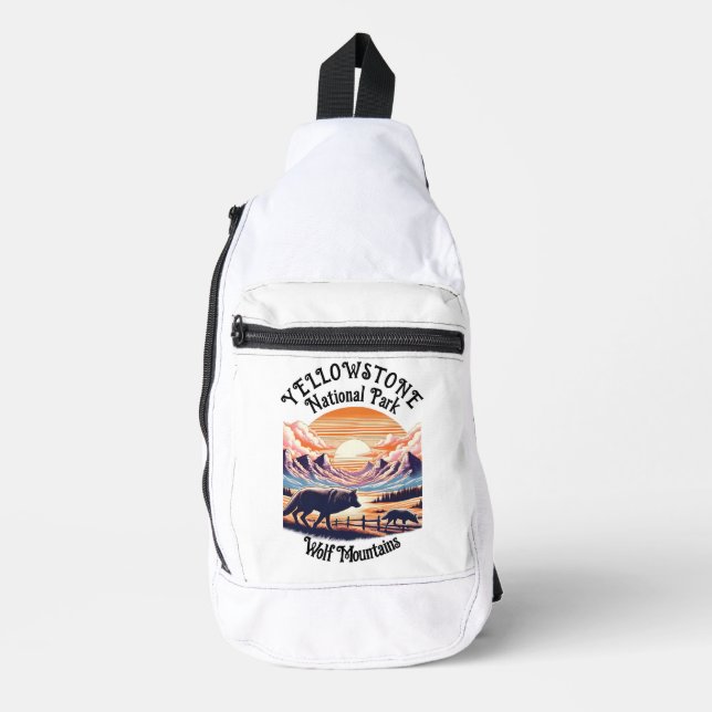 Sac À Bandoulière Emblème majestueux du parc national de Yellowstone (Recto)
