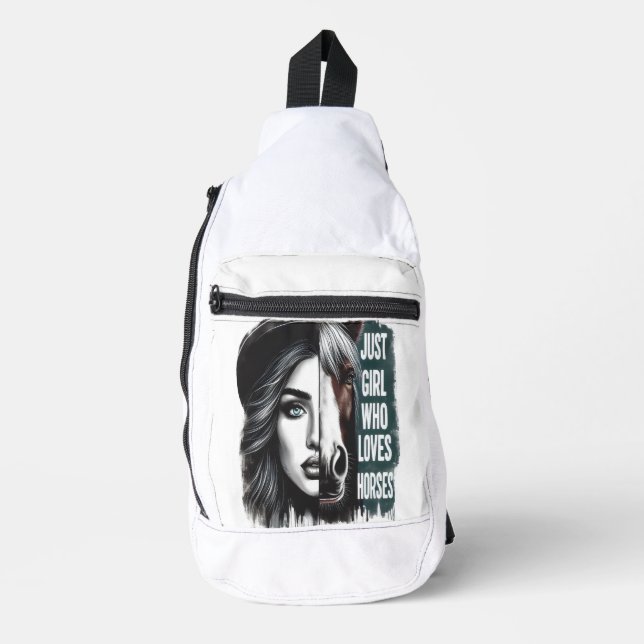 Sac À Bandoulière Embrasser le cheval dans la fusion artistique (Recto)