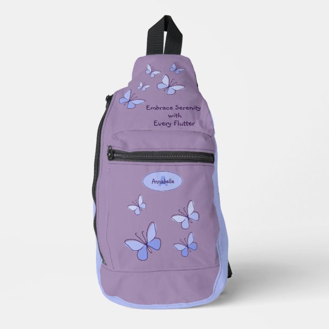 Sac À Bandoulière Embrassez la sérénité avec chaque Violet de battem (Recto)
