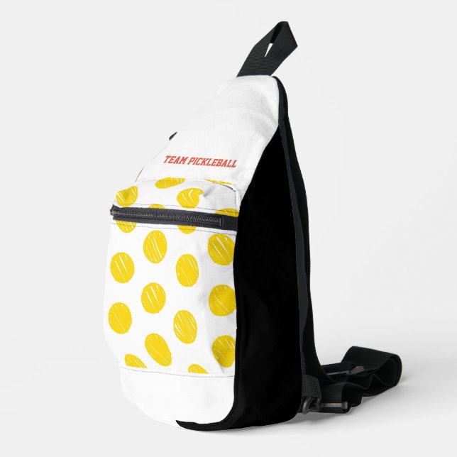 Sac À Bandoulière ÉQUIPE Pois Artistique PICKLEBALL Sports Fun (Coin droit)