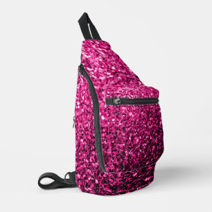 Sac À Bandoulière Étincelle de parties scintillant rose chaud