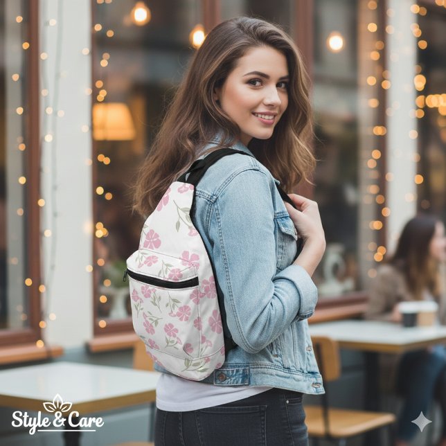 Sac À Bandoulière Eye-Catching Deep Pink Floral Pattern Stylish (Eye-Catching Deep Pink Floral Pattern Stylish Sling Bag)