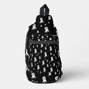 Sac À Bandoulière Fantômes d'Halloween foncé