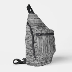Sac À Bandoulière Faux Tissu Tricoté Gris