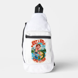 Sac À Bandoulière Fishy Adventure : Juste un enfant qui aime pêcher