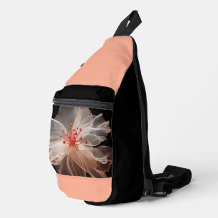 Sac À Bandoulière Fleur translucide élégante sur le noir