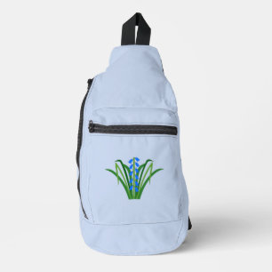 Sac À Bandoulière Fleurs de Jacinthe Bleue pour Garçon au Printemps