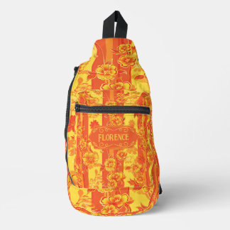 Sac À Bandoulière Florence Floral jaune et orange