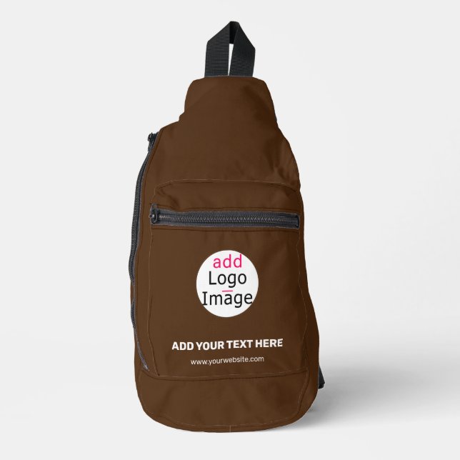Sac À Bandoulière Forêt Brown Business Chic Personnalisé (Recto)
