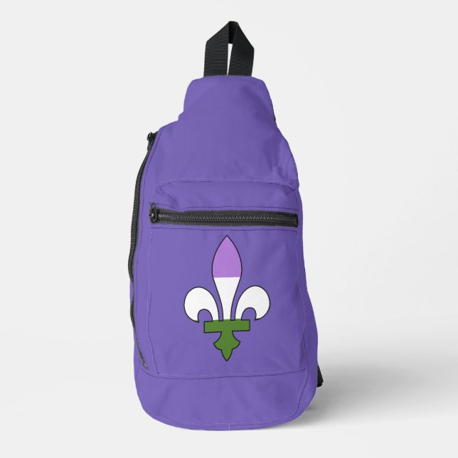 Sac À Bandoulière Genderqueer pride fleur-de-lis  (Recto)