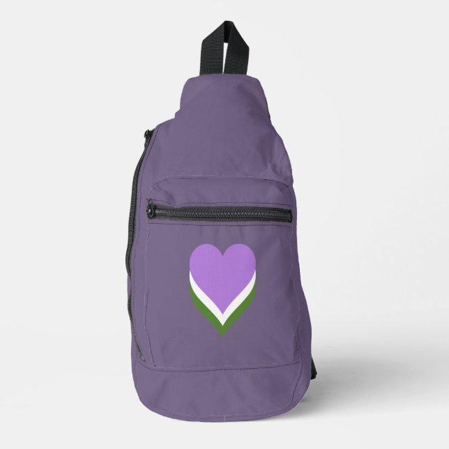 Sac À Bandoulière Genderqueer pride hearts (Recto)