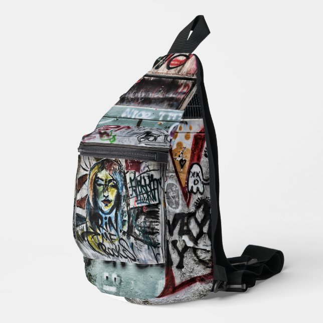 Sac À Bandoulière Graffiti Urban Street Cool Grunge Moderne Unique (Coin droit)