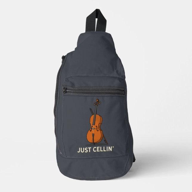 Sac À Bandoulière Juste Cellin Cellist Musicien Gag nouveauté (Recto)