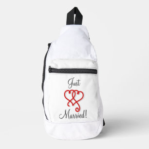 Sac À Bandoulière Juste Marié Deux Coeurs Tourbillonnant
