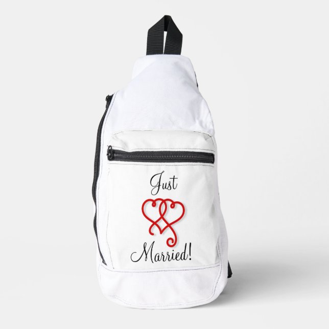 Sac À Bandoulière Juste Marié Deux Coeurs Tourbillonnant (Recto)