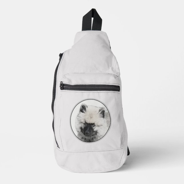 Sac À Bandoulière Keeshond Dessin Kees Puppy Cute Original Chien Art (Recto)