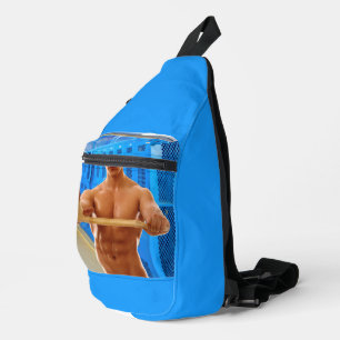 Sac À Bandoulière La chemise de SlipperyJoe homme musclé imberbe poi