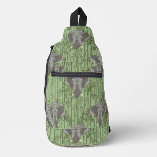 Sac À Bandoulière Le Motif blanc des éléphants majestueux Lotus