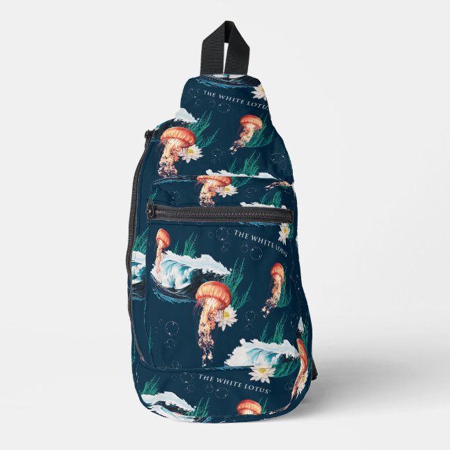 Sac À Bandoulière Le Motif de la méduse blanche Lotus Ocean (Recto)