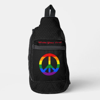 Sac À Bandoulière LGBT flag peace sign 