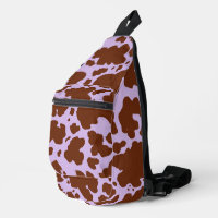Lilac Purple moderne et peau Brown de vache Imprim