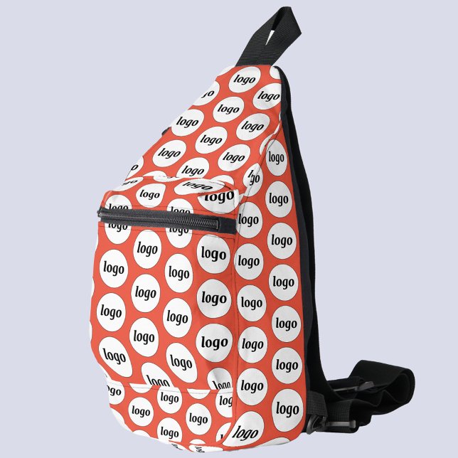 Sac À Bandoulière Logo Motif Business Promotion Branding Orange (Logo pattern business branding promotional sling bag)