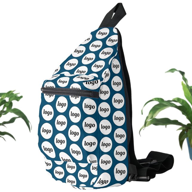 Sac À Bandoulière Logo Motif Business Promotion Turquoise Vert (Simple logo with custom text business branding promotional teal green sling bag)