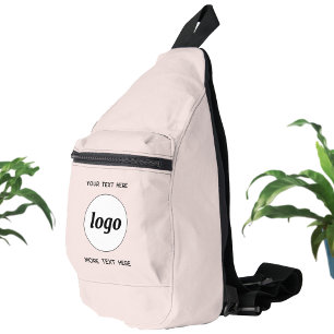 Sac À Bandoulière Logo Texte Professionnel Marque promotionnelle Blu