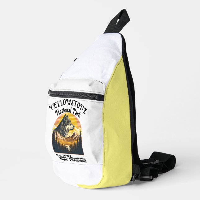 Sac À Bandoulière Loup majestueux de Yellowstone (Coin droit)