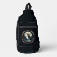 Loup vintage et lune classique