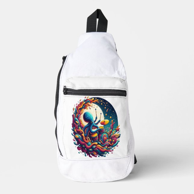 Sac À Bandoulière Lune Melodies Octopus Drummer (Recto)
