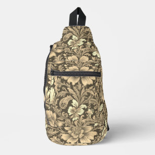 Sac À Bandoulière Magnifique motif floral sépia vintage
