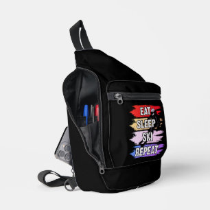 Sac À Bandoulière Manger Sleep Ski Répéter Bold Ski Lover Design