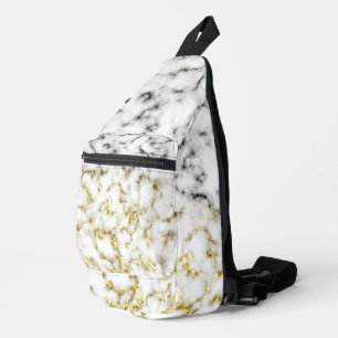 Sac À Bandoulière Marbre blanc noir faux brillant