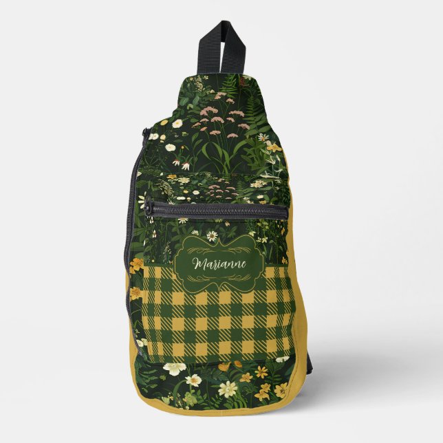 Sac À Bandoulière Marianne Dark Daisy Plaid Floral (Recto)