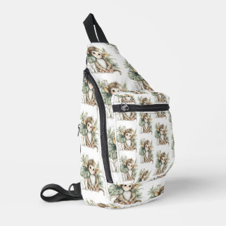 Sac À Bandoulière Mignon alphabet singe bébé animal aquarelle