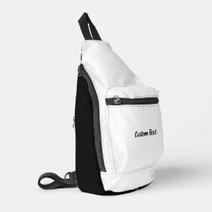 Sac À Bandoulière Modèle de texte de script blanc et noir simple