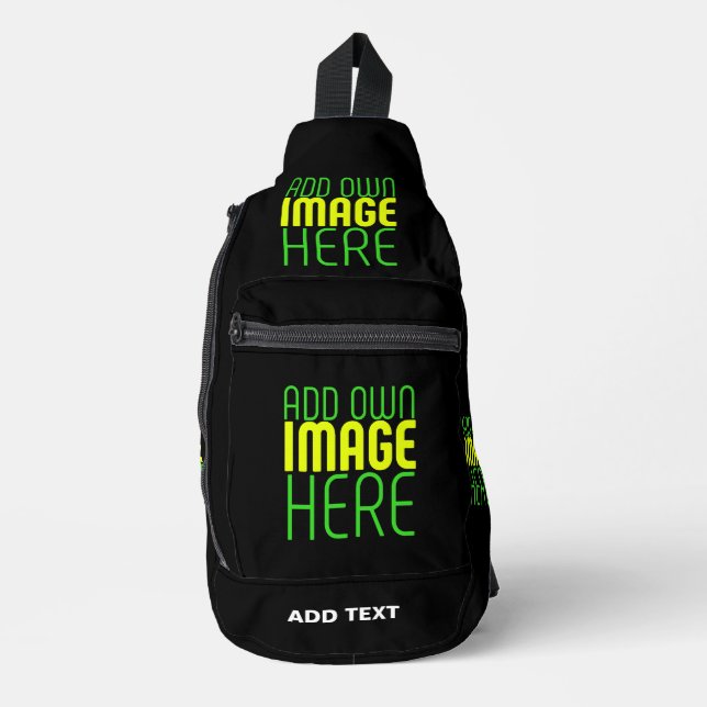 SAC À BANDOULIÈRE MODÈLE DE TEXTE D'IMAGE NOIRE SIMPLE ET MODERNE (Recto)